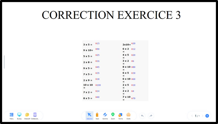 exercice table multilplication Uboardmate cc correction